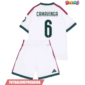 Lacne Dětský Futbalové dres Real Madrid Eduardo Camavinga #6 2026-27 Krátky Rukáv - Domáci (+ trenírky)